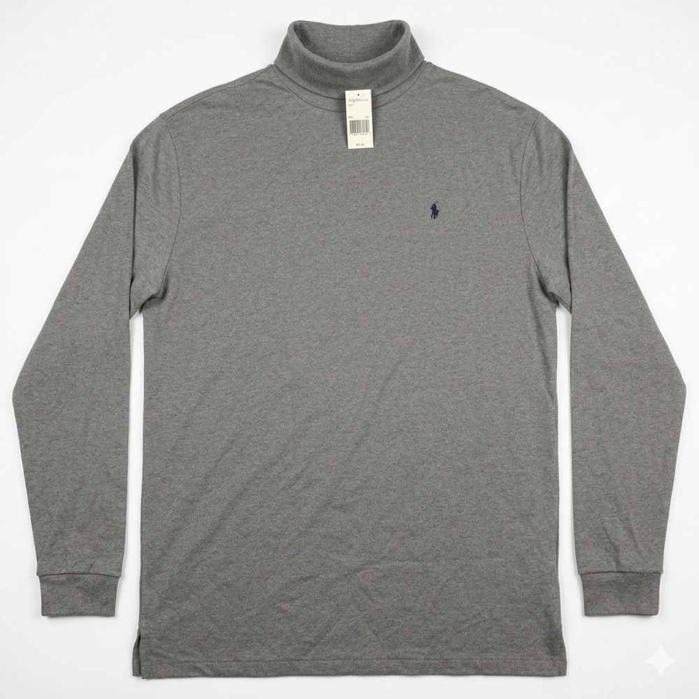 Polo Ralph‎ Lauren Turtleneck Shirt XXL Gray Vintage Made in USA NWT Cotton